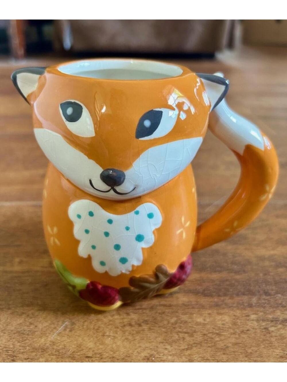 Pier 1 Imports Hand-Painted Fox Ceramic Mug